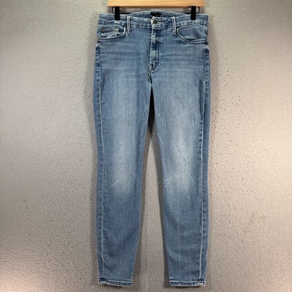 Mother The Looker Ankle Jeans Women 31 Blue Denim Lightwash We The Animal Denim - Picture 1 of 15